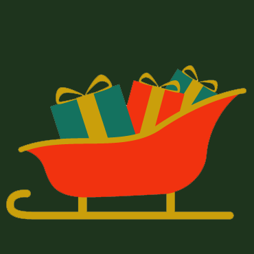 small sleight with gifts